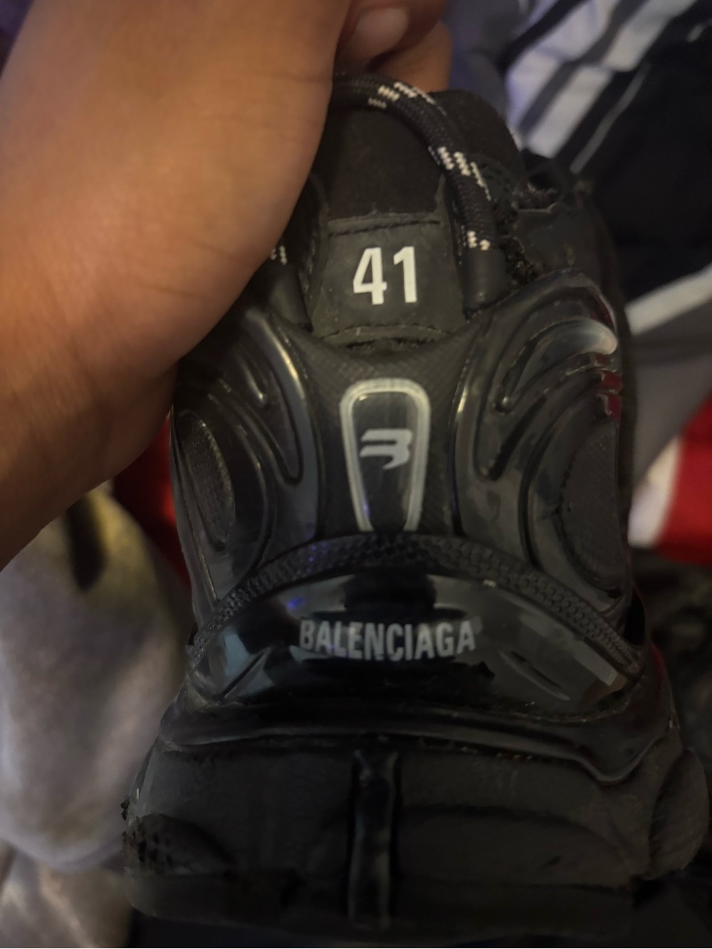 Balenciaga Black Layered Tech Runner Sneakers - Picture 5 of 7